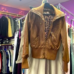 Ci Sono by Cavalini Brown leather Jacket
